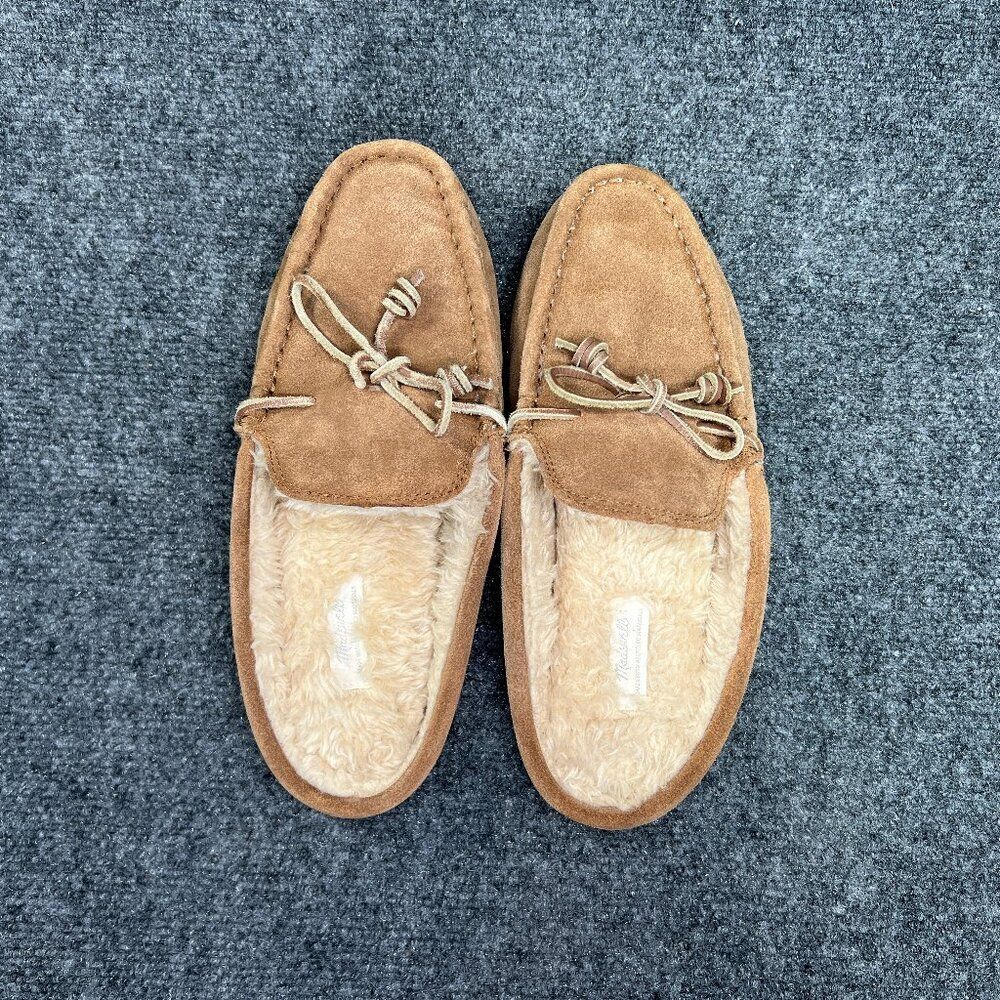 Madewell Moccasin Scuff Slippers Women's Size 10 Tan Suede Comfort Slip On Shoes - Picture 8 of 14